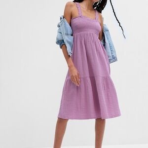 Purple smocked maxi dress. Smoke free and pet free home.